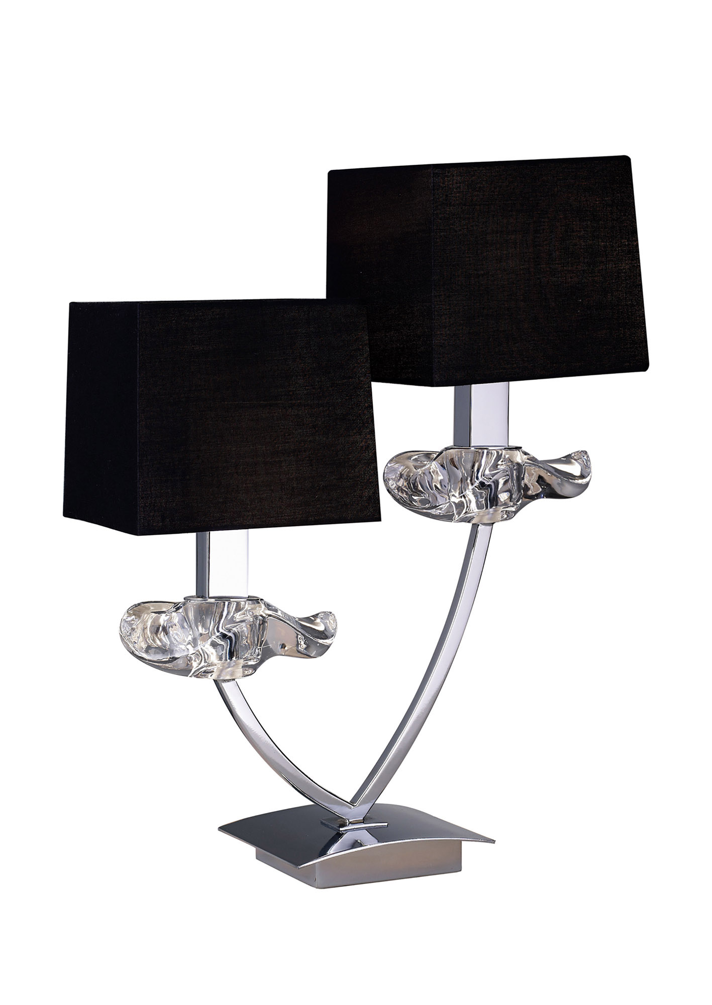 Akira Polished Chrome-Black Table Lamps Mantra Shaded Table Lamps